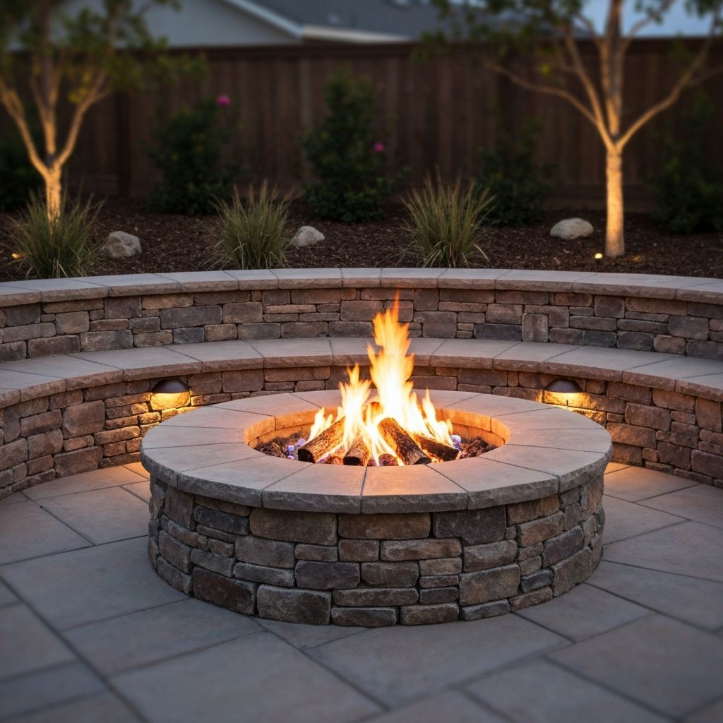 Traditional stone fire pit