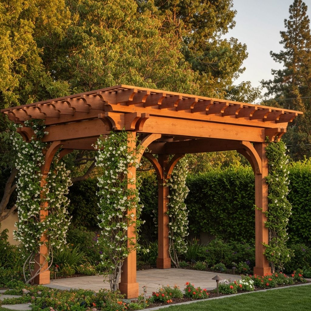 Classic wood pergola