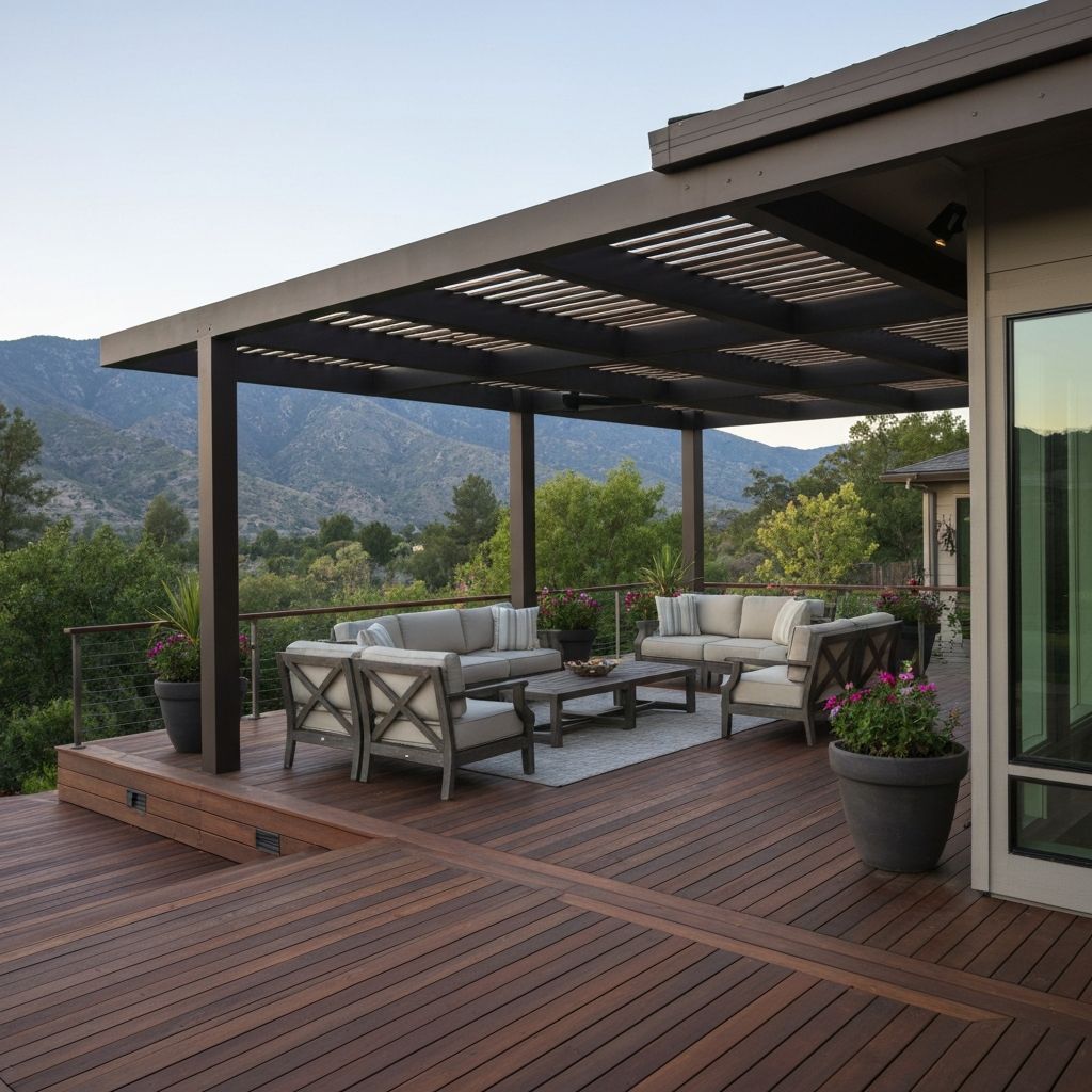 Modern deck construction with panoramic views in Los Altos Hills
