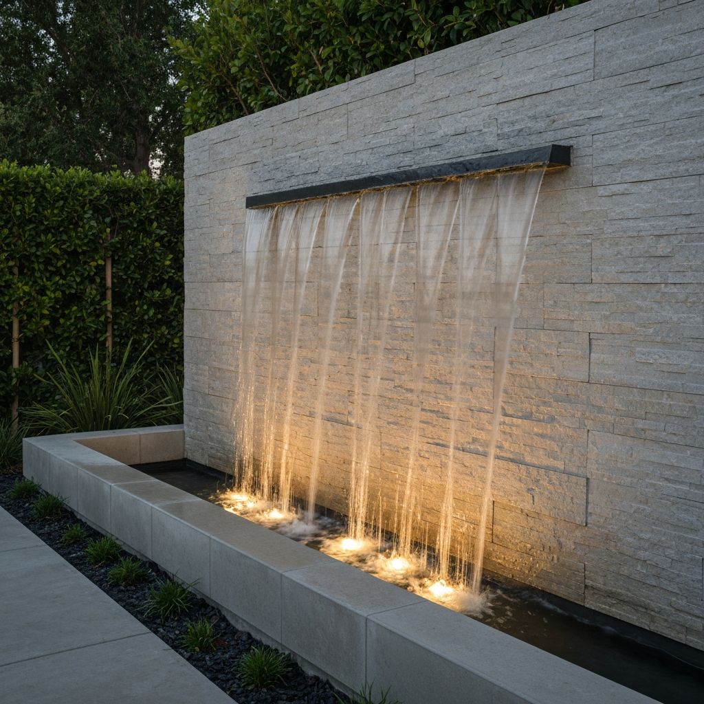Modern wall fountain with clean lines