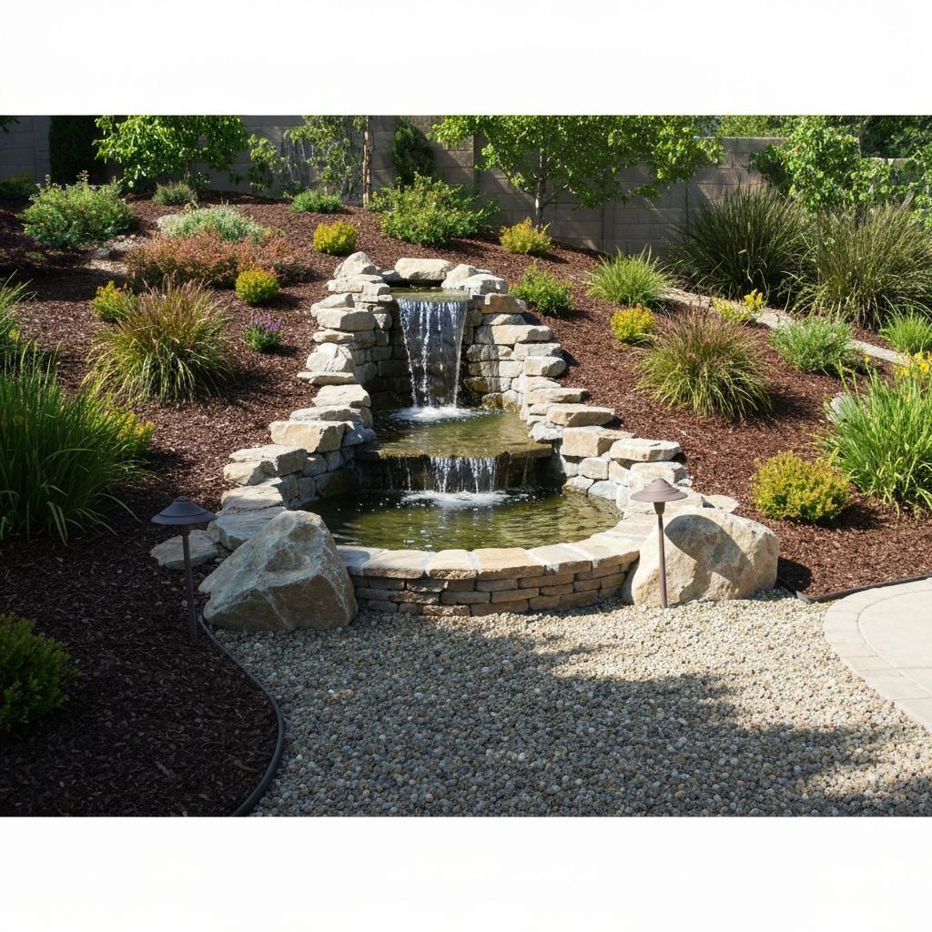 Pondless waterfall disappearing into gravel